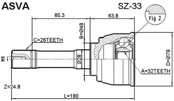 ШРУС зовнішній передній 4410154J01 Suzuki
