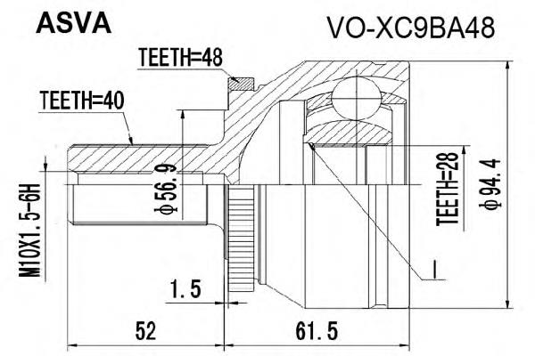 ШРУС наружный ASVA VOXC9BA48