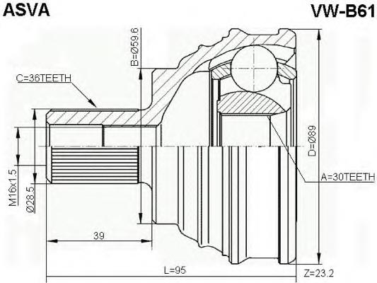 VWB61 Asva Граната зовнішня