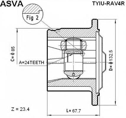 ШРУС внутрішній, задній ASVA TYIURAV4R