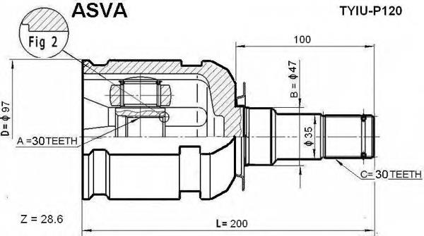ШРКШ внутрішній, передній Asva TYIUP120 ціна, від 69.95 USD