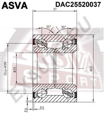 Підшипник маточини задньої Asva DAC25520037 ціна, від 12.34 USD