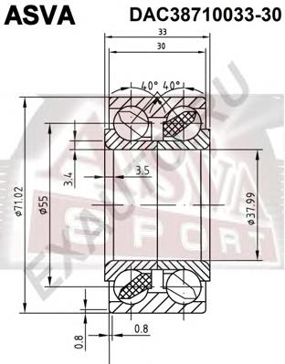 Купити DAC3871003330 Asva Підшипник ступиці передньої