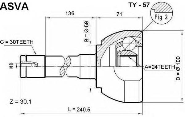 ШРУС зовнішній Toyota 4340560120