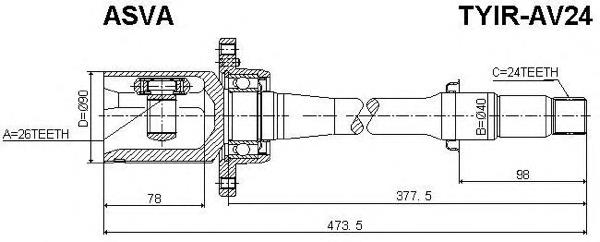 ШРУС внутрішній, передній, правий TYIRAV24 Asva
