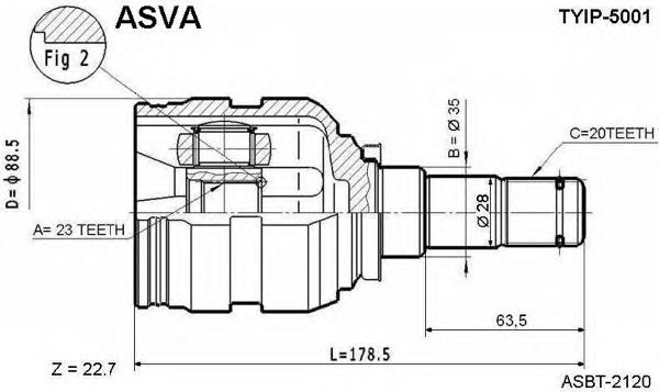 TYIP5001 Asva ШРКШ внутрішній, передній, лівий