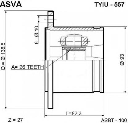 4340327010 Toyota Шарнір кутових швидкостей внутрішній задній
