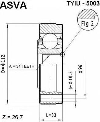 Граната внутрішня ліва TYIU5003 Asva
