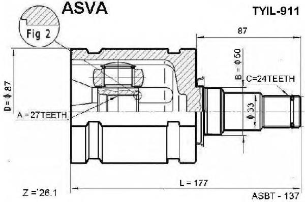 TYIL911 Asva ШРКШ внутрішній, передній, лівий