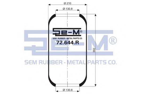 Пневмоподушка/Пневморессора моста SEM 72644R ціна, від 7.27 USD