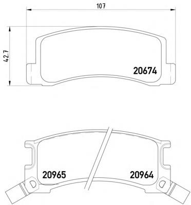 Колодки гальмові задні, дискові MDB1227 Mintex