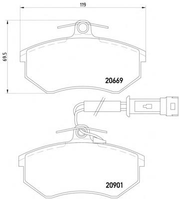 Колодки гальмівні передні, дискові MDB1371 Mintex