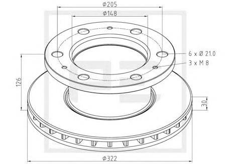 Гальмівні диски передні 6172906 Ford