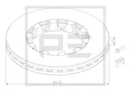 Диск гальмівний передній 10620380A PE Automotive