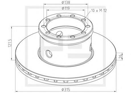 Диск переднього гальма Jurid/Bendix 567122J ціна, від 49.71 USD