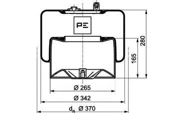 Пневмоподушка/Пневморессора моста заднього 08427172A PE Automotive