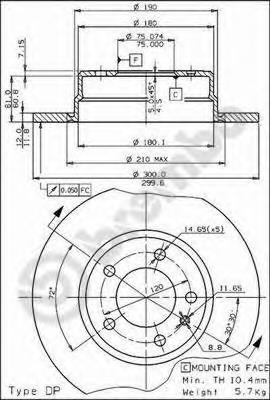 Купити 08544210 Brembo Диск заднього гальма