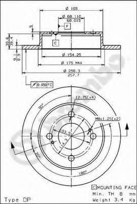 Задні дискові гальма Brembo 08544360 ціна, від 33.12 USD
