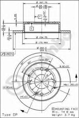 Задні дискові гальма Brembo 08580310 ціна, від 28.73 USD