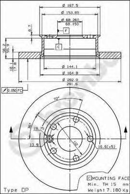 Гальмівні диски передні 08576810 Brembo