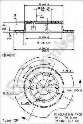 Задні дискові гальма Brembo 08580321 ціна, від 29.32 USD