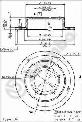 Диск гальмівний передній 08499410 Brembo