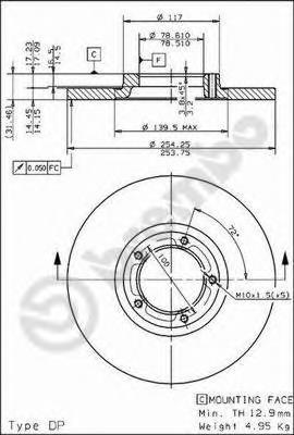 08501310 Brembo Гальмо дискове переднє