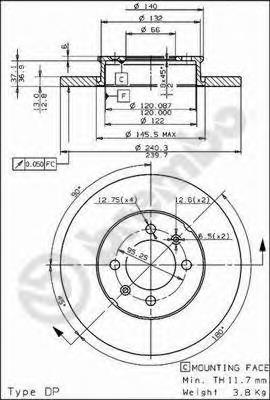 Диск гальмівний передній Hart 215401