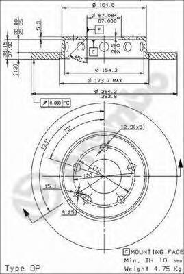 Гальмівні диски передні 08475041 Brembo