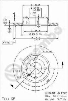 Гальмівні диски передні 08524324 Brembo