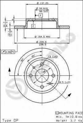 Купити 08521110 Brembo Ротор гальмівний