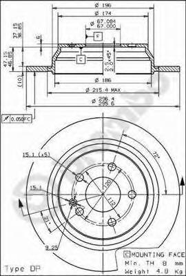 Задні дискові гальма Brembo 08840510 ціна, від 38.43 USD