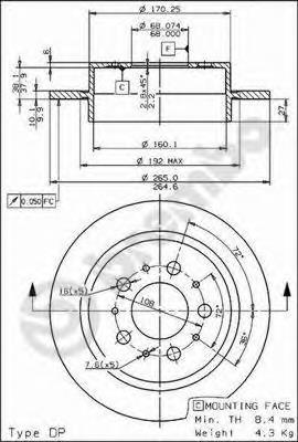 Задні дискові гальма Brembo 08776810 ціна, від 36.17 USD