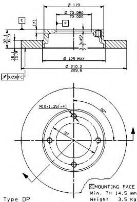 Диск переднього гальма Febi 108620 ціна, від 26.89 USD