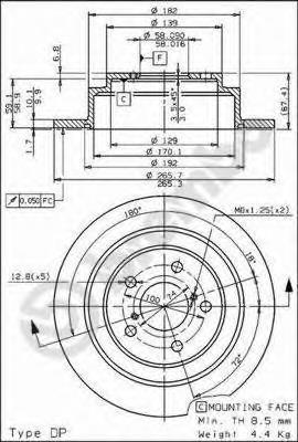 Задні дискові гальма Brembo 08689714 ціна, від 31.33 USD