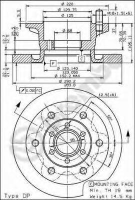 Диск гальмівний передній Brembo 08595910