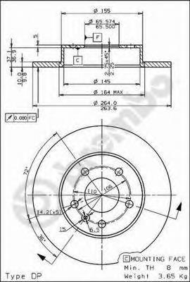 Задні дискові гальма Brembo 08762711 ціна, від 28.17 USD