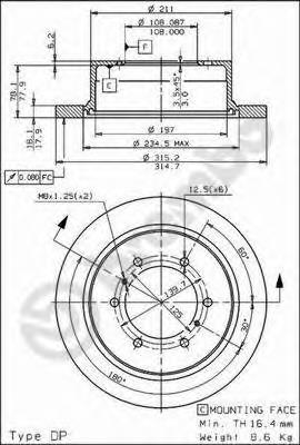 Задні дискові гальма Brembo 08710610 ціна, від 53.44 USD