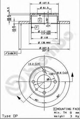 Гальмівні диски передні 08363610 Brembo