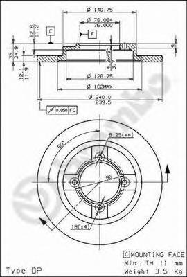 Купити 08308210 Brembo Ротор гальмівний