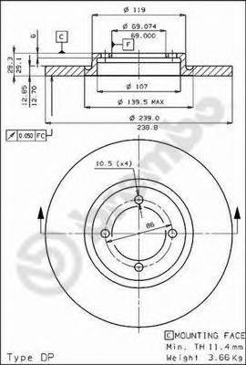 08447210 Brembo Гальмо дискове переднє