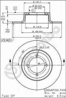 08175720 Brembo Гальмо дискове переднє