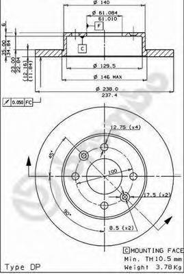 Купити 08295814 Brembo Ротор гальмівний