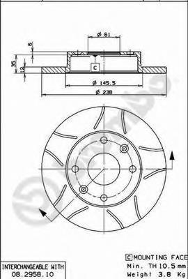 Диск переднього гальма Brembo 08295875 ціна, від 20.40 USD