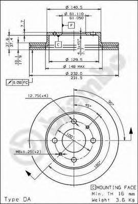 Диск гальмівний передній Brembo 09694310