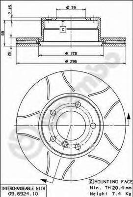Гальмівні диски передні 09692475 Brembo