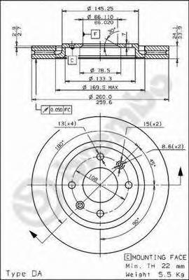 Купити 09693211 Brembo Ротор гальмівний