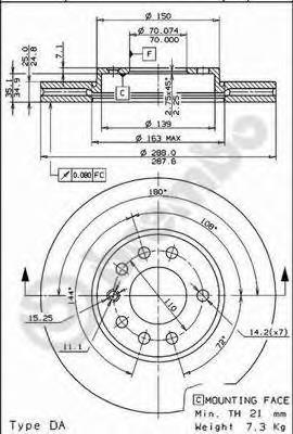 Гальмівні диски передні 09699711 Brembo