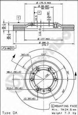 09686620 Brembo Гальмо дискове переднє