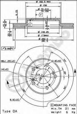 Купити 09689314 Brembo Ротор гальмівний